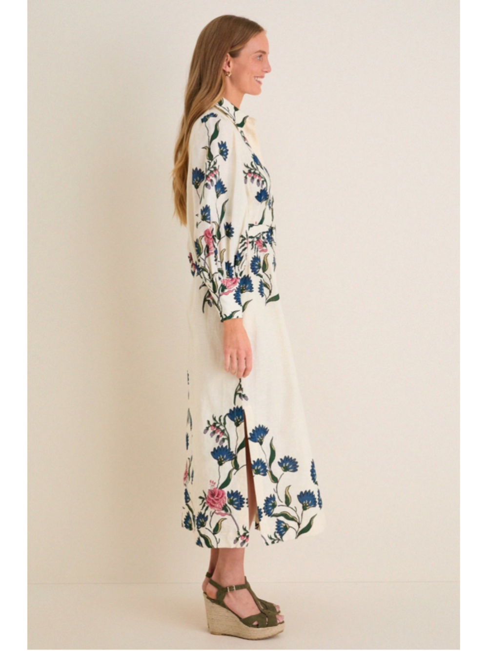 Tuckernuck Belle Bouquet Cotton Linen Therese Puff Sleeve Dress No Belt Garden - Picture 3 of 11